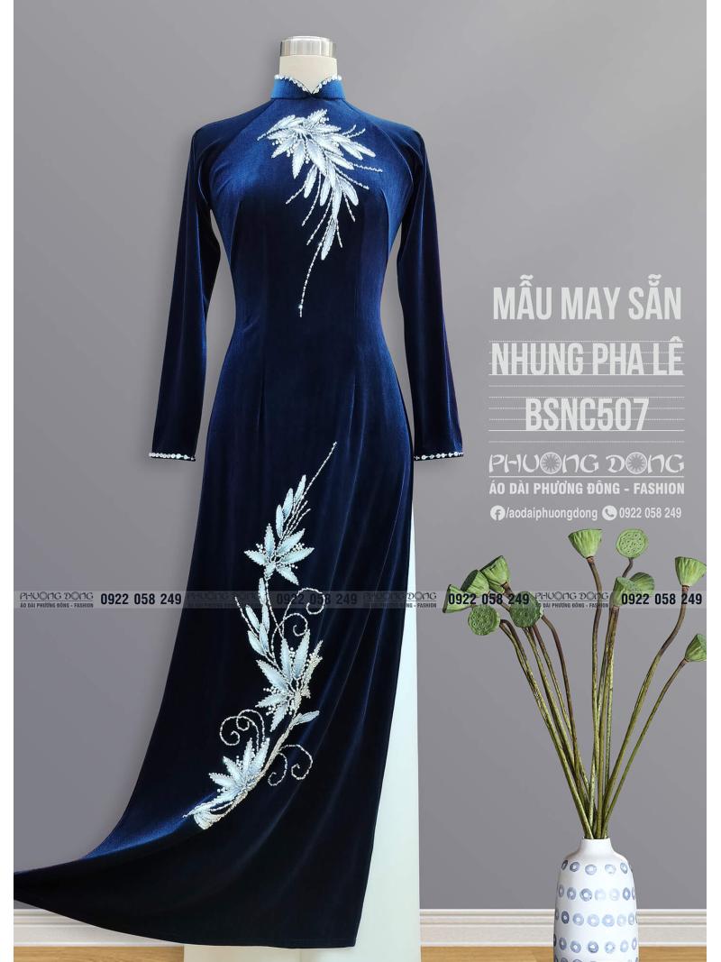 Áo Dài Bà Sui Nhung Đính Đá Pha Lê BSNC507